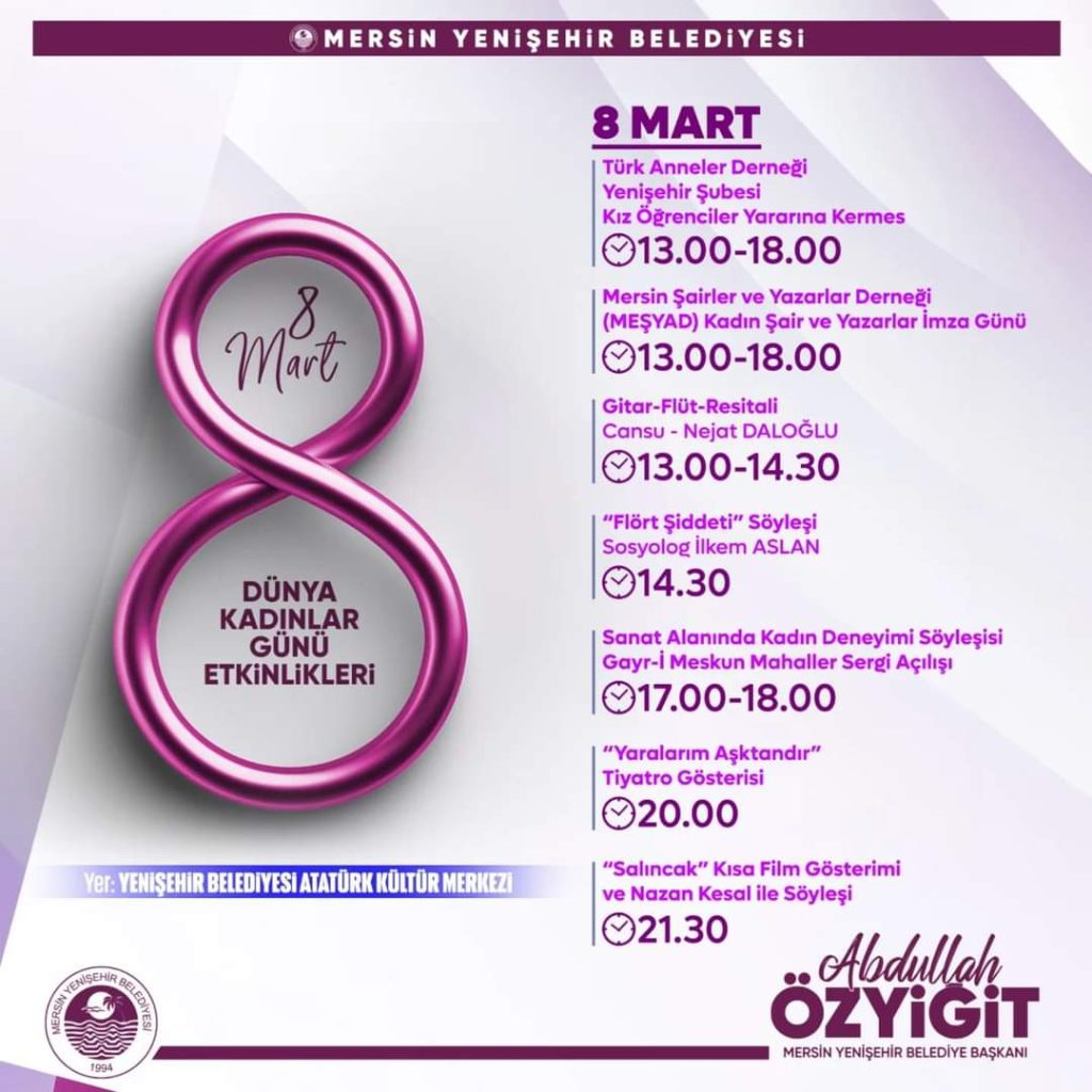 Yenişehir Belediyesinin 5 gün sürecek 8 Mart etkinlikleri başlıyor