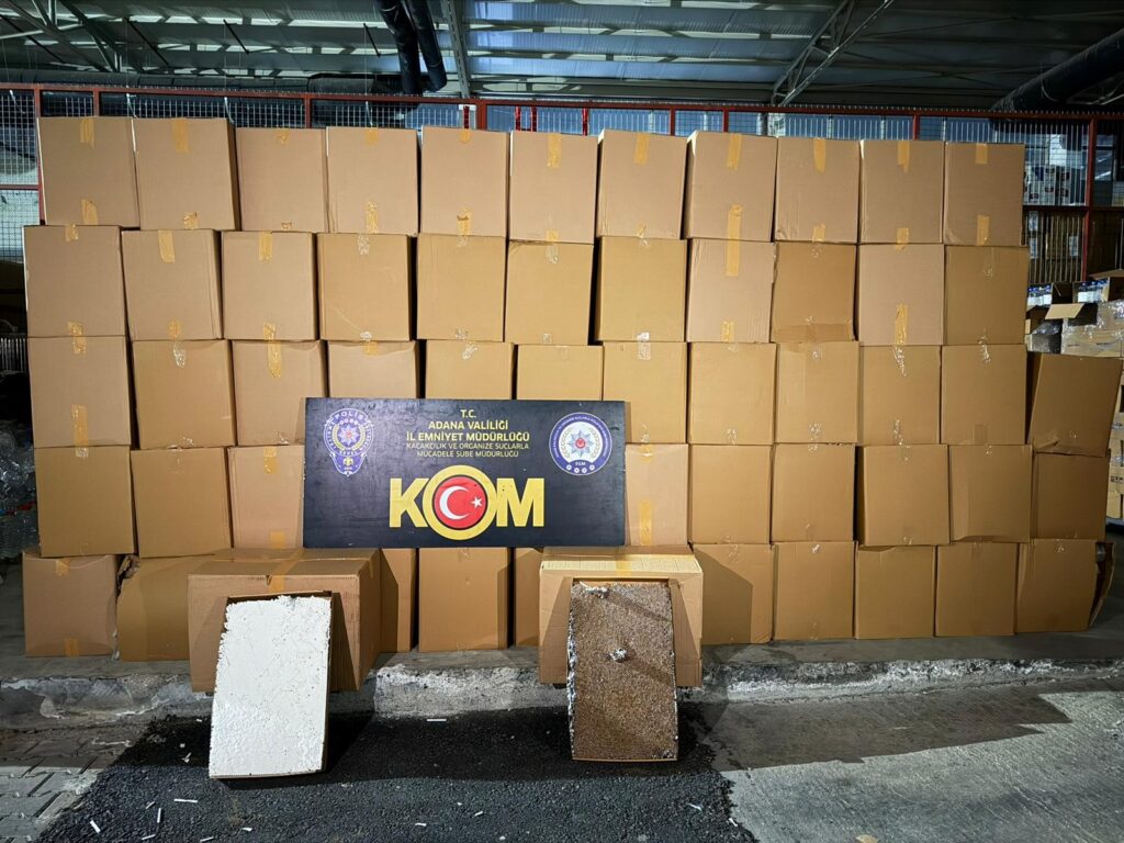 Adana’da 23 milyon TL değerinde kaçak sigara ele geçirildi